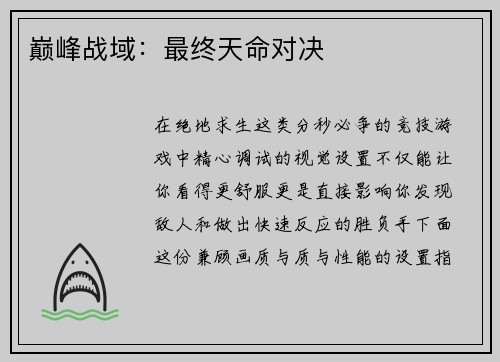 巅峰战域：最终天命对决